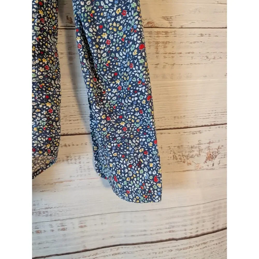 J.Crew Secret Wash Organic Cotton Floral Shirt Medium Liberty Print Micro Ditsy